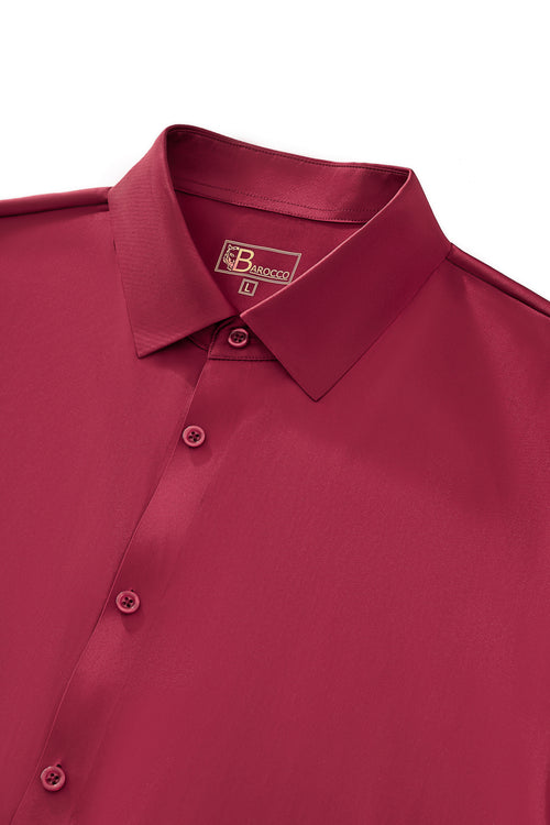 B400 - SIGNATURE SATIN STITCHLESS LS Shirt-WINE – view 4