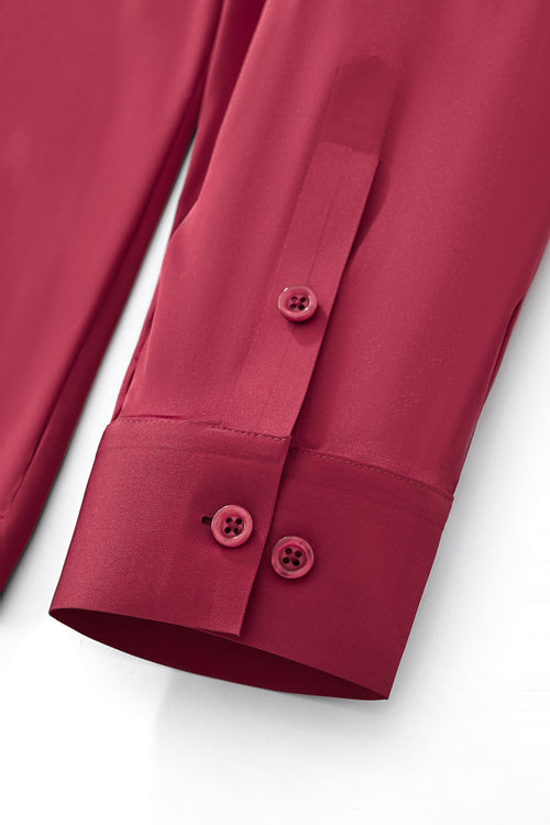 B400 - SIGNATURE SATIN STITCHLESS LS Shirt-WINE – view 6