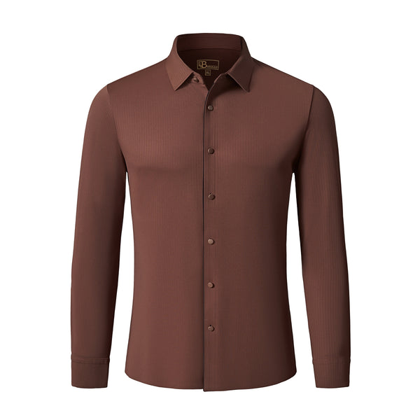 Camisa de manga larga sin costuras Precision - CAFÉ