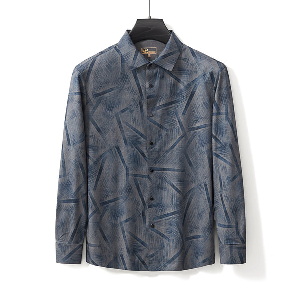 Camisa Inkstroke Geo sin costuras - AZUL MARINO