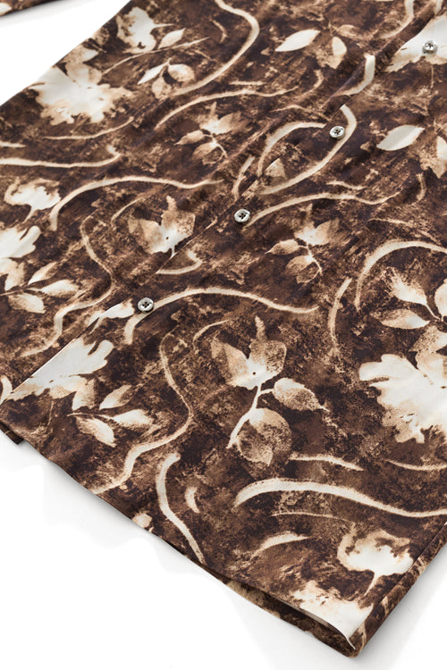 B421-Espresso Botanical Shirt-BROWN – view 6