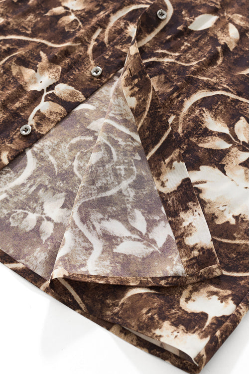 B421-Espresso Botanical Shirt-BROWN – view 7
