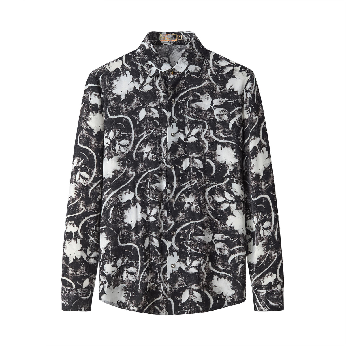 B422-Midnight Botanical Shirt-BLACK – BAROCCO wholesale shirts