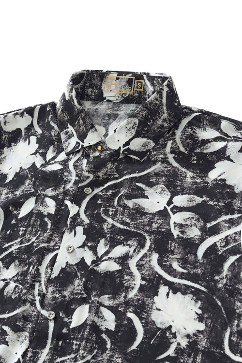 B422-Midnight Botanical Shirt-BLACK – view 2