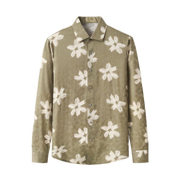 B428-Brush Bloom Shirt-GREEN