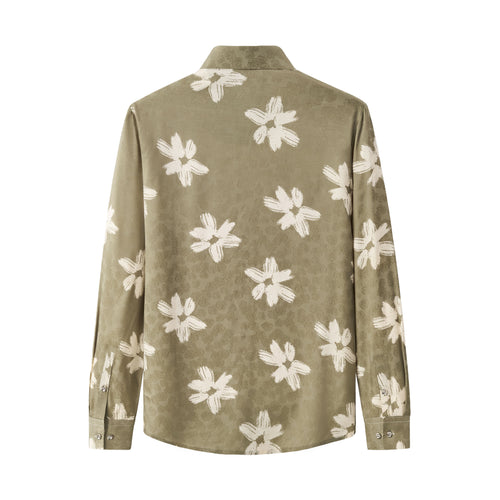 B428-Brush Bloom Shirt-GREEN – view 1