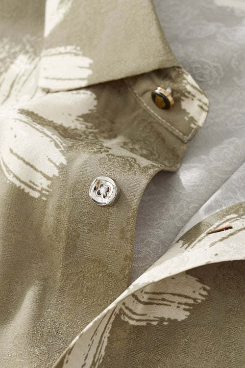 B428-Brush Bloom Shirt-GREEN – view 4