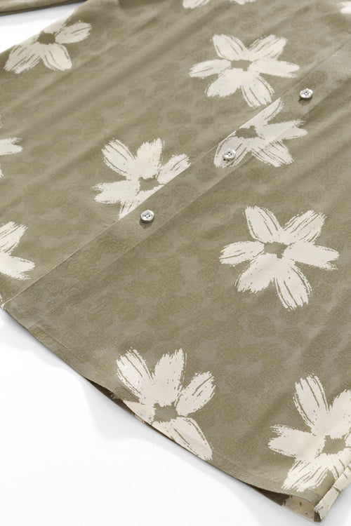 B428-Brush Bloom Shirt-GREEN – view 5