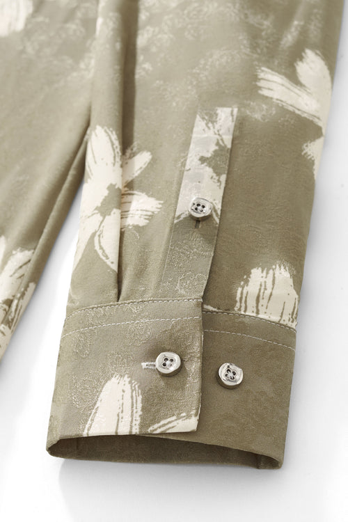 B428-Brush Bloom Shirt-GREEN – view 7