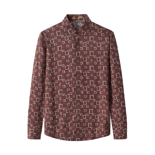 B429-Floating Square Shirt-BROWN