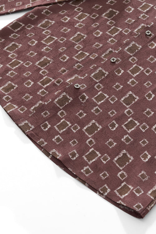 B429-Floating Square Shirt-BROWN – view 7