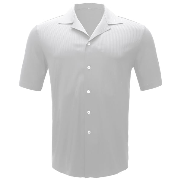B556 - Refined Relaxation Short-Sleeved Button-Up Shirt-WHITE