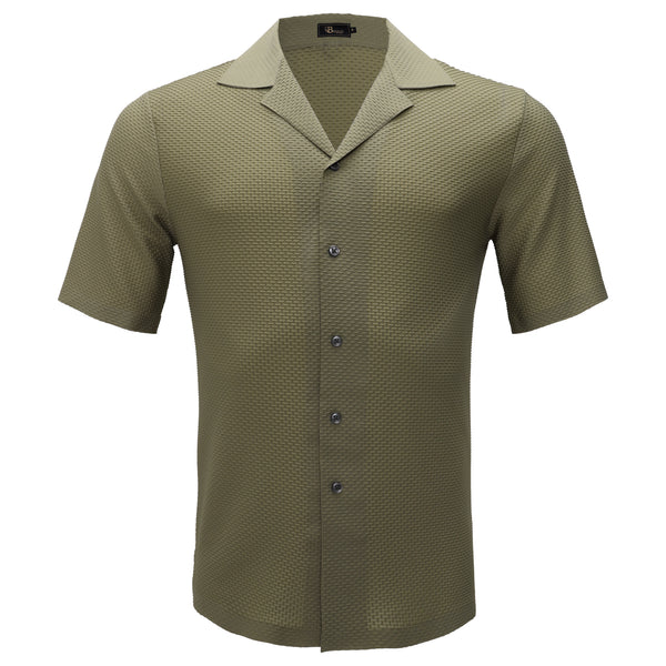 Camisa de manga corta con botones Athens Nights - Caqui