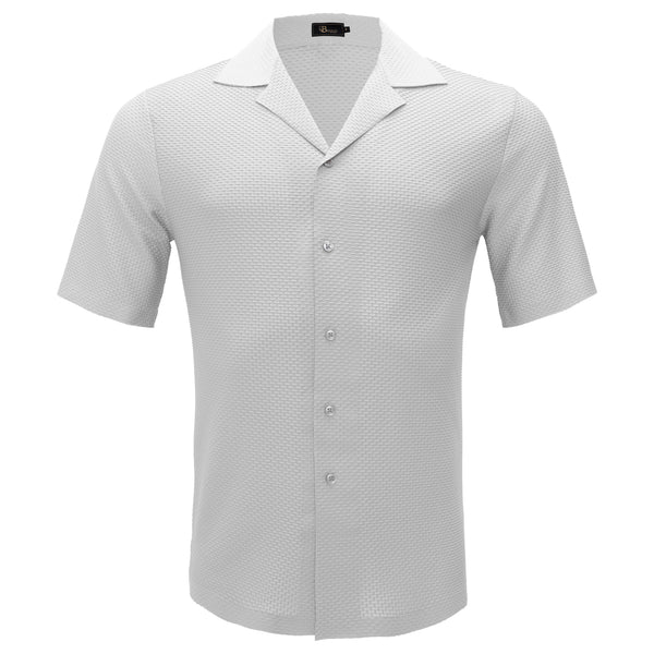 B557 - Athens Nights Short-Sleeve Button-Up Shirt-WHITE