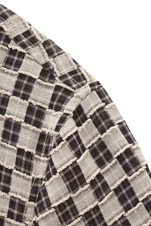 B571-Textured Grid Shirt-GREY – view 3