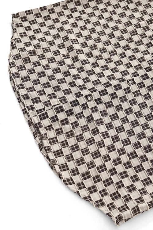B571-Textured Grid Shirt-GREY – view 5