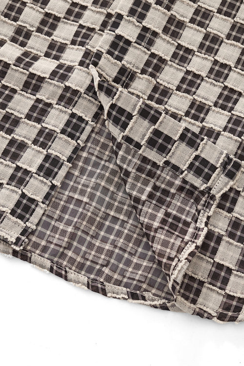 B571-Textured Grid Shirt-GREY – view 6