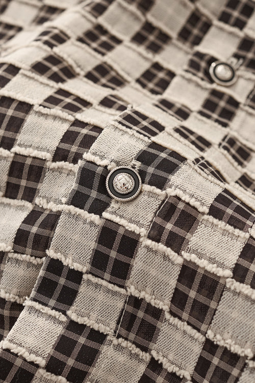 B571-Textured Grid Shirt-GREY – view 7