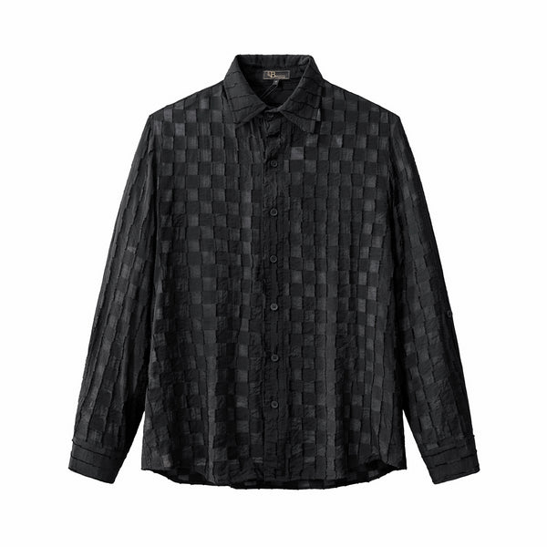 Camisa de manga larga texturizada Haven - NEGRA
