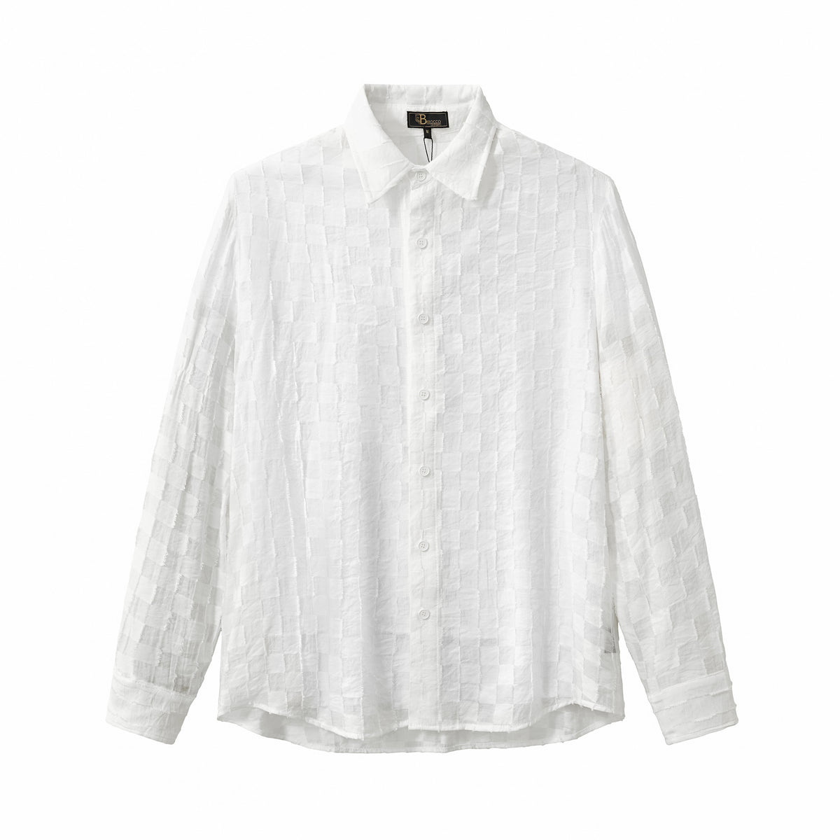 B581 - Haven Textured Long Sleeve Shirt-WHITE – BAROCCO wholesale shirts