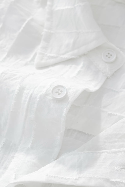 B581 - Haven Textured Long Sleeve Shirt-WHITE – view 3