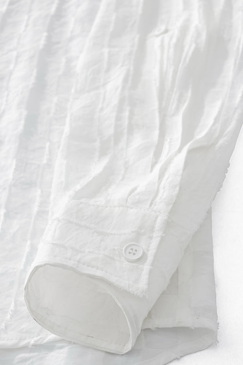 B581 - Haven Textured Long Sleeve Shirt-WHITE – view 4