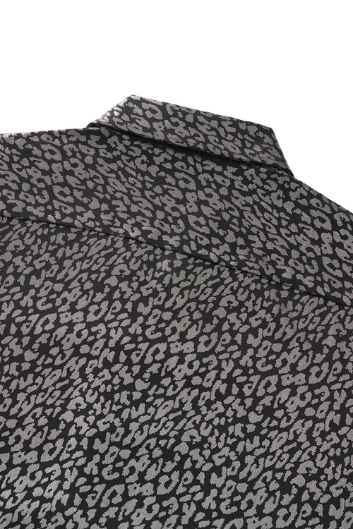 B583-Tonal Leopard Jacquard Shirt-BLACK – view 6