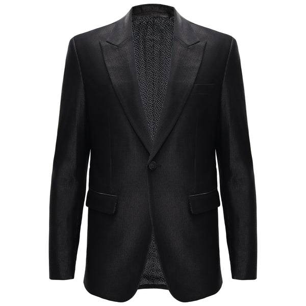 Blazer negro texturizado elegante para hombre - NEGRO