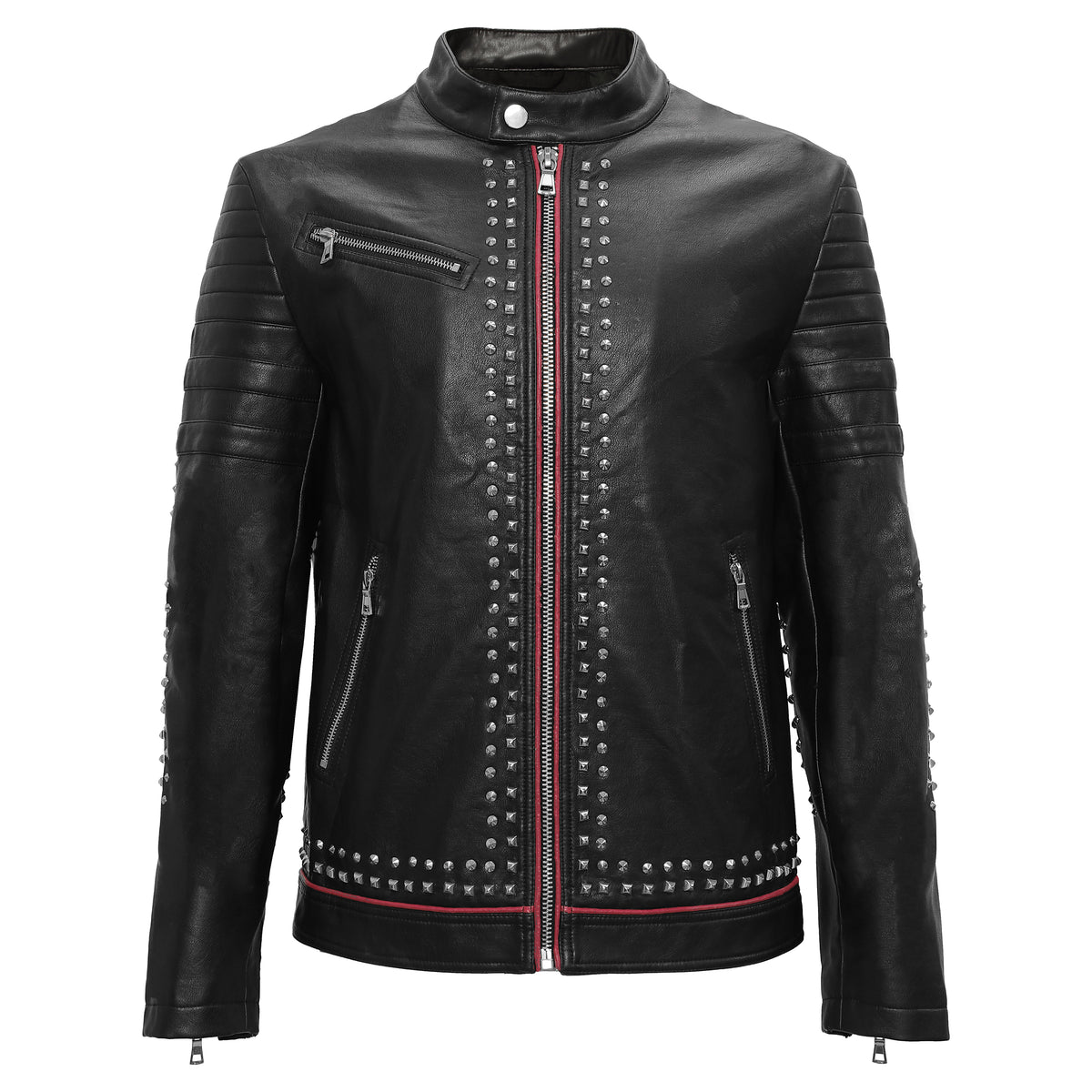Chaqueta de motociclista de cuero sintético Urban Glimmer - NEGRA