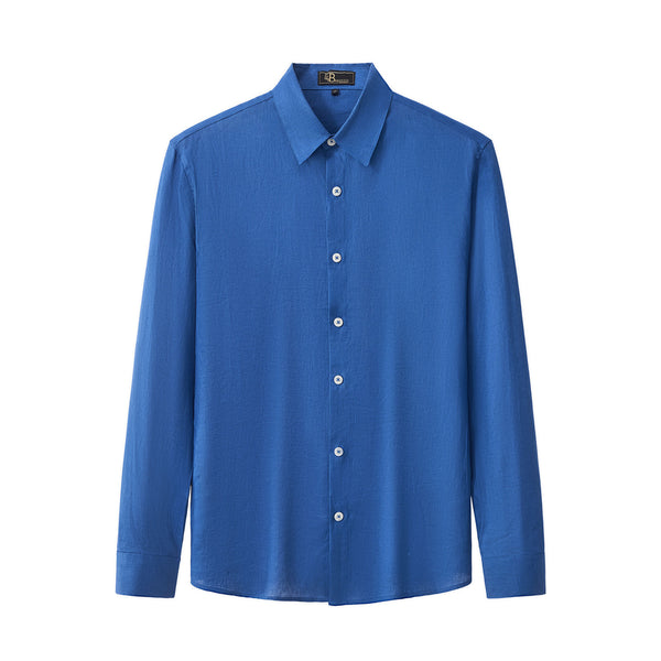 BLN585-Capri Linen Shirt-FRBLU