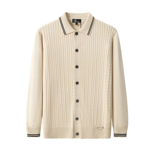 Cárdigan de punto trenzado Marquee LS-IVORY