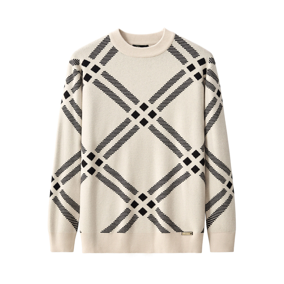 BLS119 - Paramount Lattice Knit LS-IVORY – BAROCCO wholesale sweaters