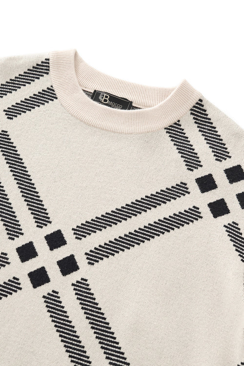 BLS119 - Paramount Lattice Knit LS-IVORY – view 4