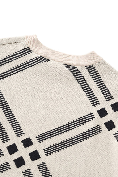 BLS119 - Paramount Lattice Knit LS-IVORY – view 5