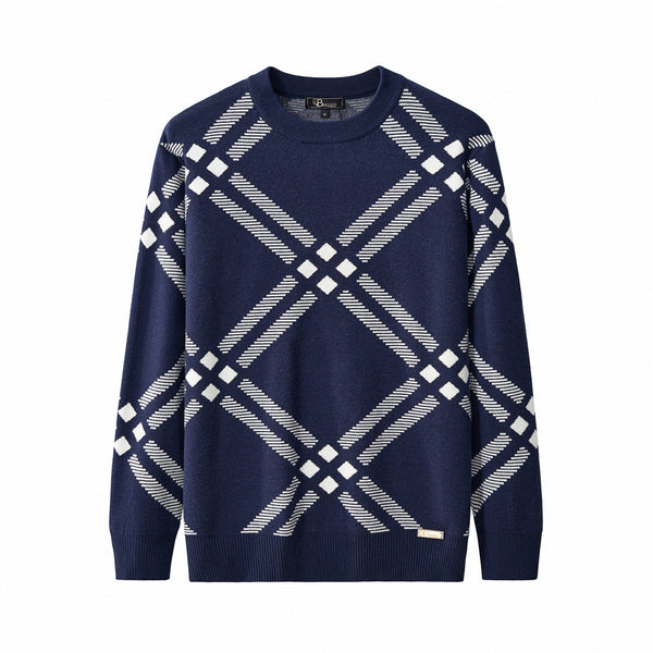 BLS119 - Paramount Lattice Knit LS-NAVY