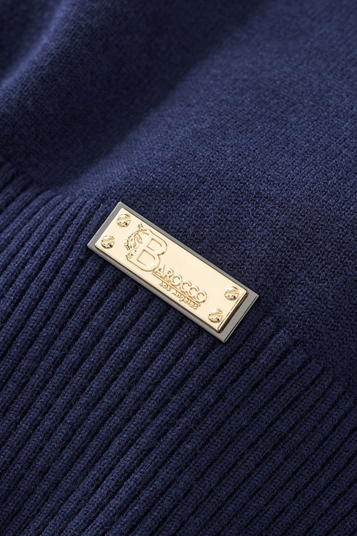 BLS122 - Monarch Tipped Collar Knit Polo LS-NAVY – view 7