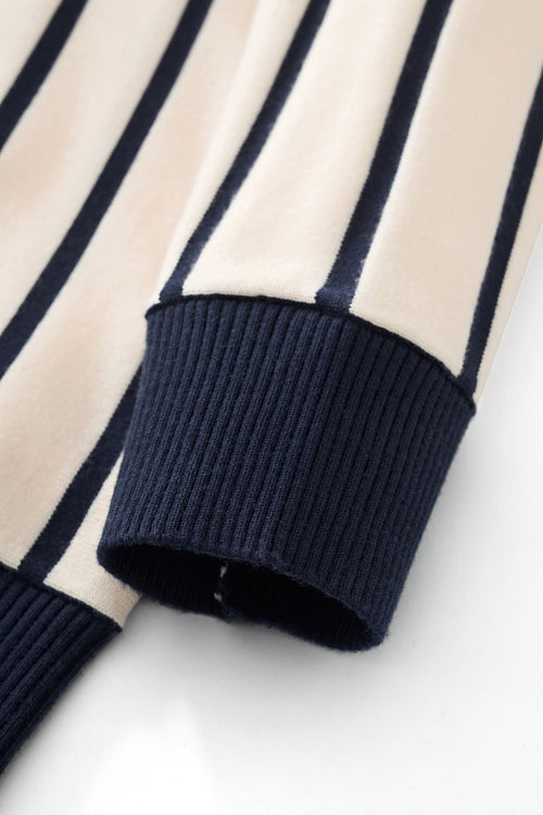 Polo de punto de rayas imperiales LS-IVORY