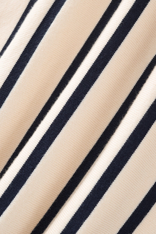 Polo de punto de rayas imperiales LS-IVORY