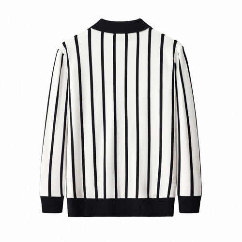 Polo de punto de rayas imperiales LS-BLANCO – view 2