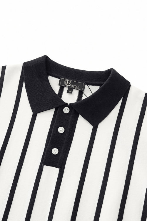 Polo de punto de rayas imperiales LS-BLANCO – view 4