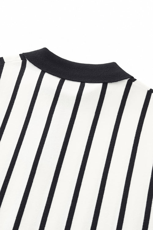 Polo de punto de rayas imperiales LS-BLANCO – view 5