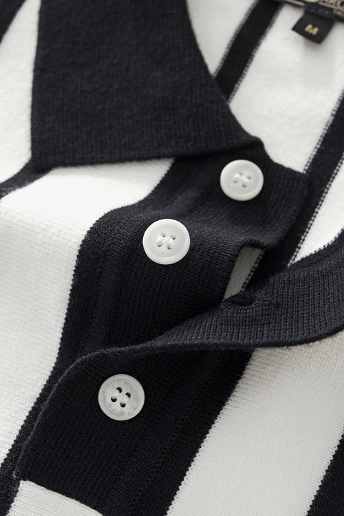 Polo de punto de rayas imperiales LS-BLANCO – view 6