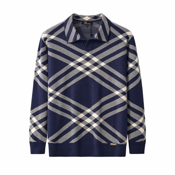 Polo de punto enrejado Paramount LS-NAVY