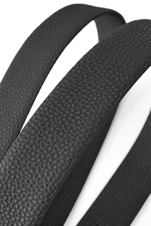 BLT019 - Textured Leather Auto BKL Belt-BLACK/BLACK – view 3