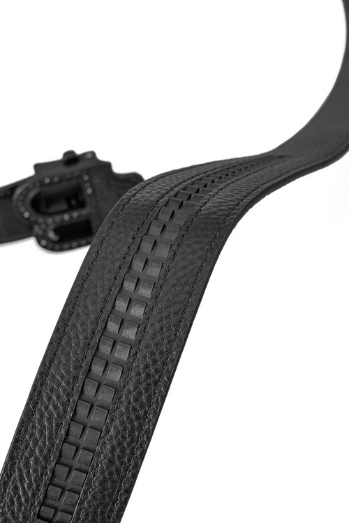 BLT020 - Croc-Embossed Auto BKL Belt-BLACK/BLACK – view 6