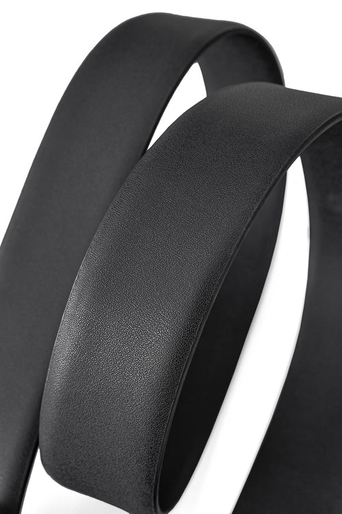 BLT021 - Smooth Leather Auto Buckle Belt – Gold Edition-GOLD/BLACK – view 3