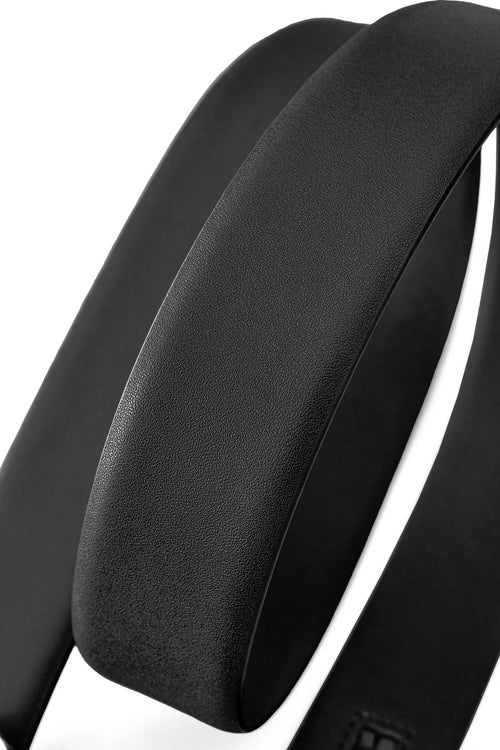 Cinturón de cuero plano para automóvil BKL – Edición plateada - PLATA/NEGRO – view 3