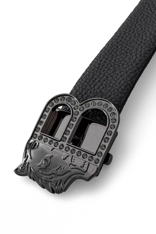 BLT030 - Pebbled Leather Auto BKL Belt – Gunmetal Ed.-GUN/BLACK – view 2