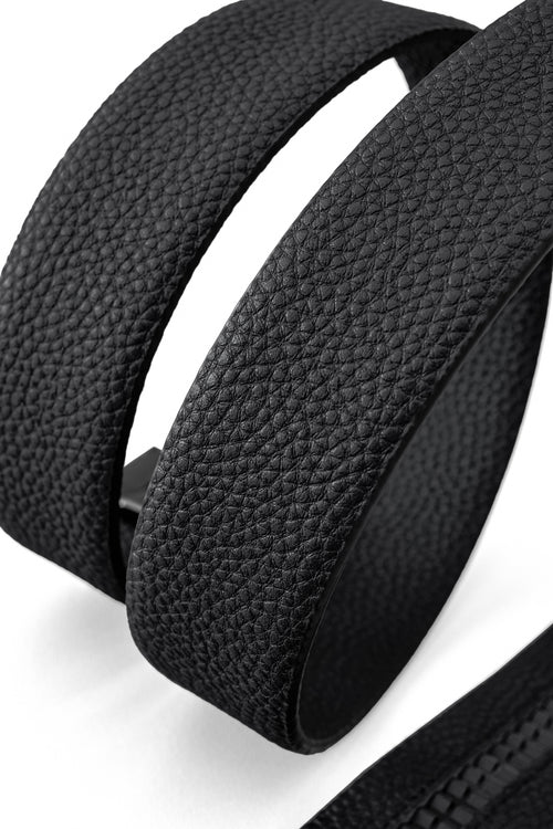 BLT030 - Pebbled Leather Auto BKL Belt – Gunmetal Ed.-GUN/BLACK – view 3