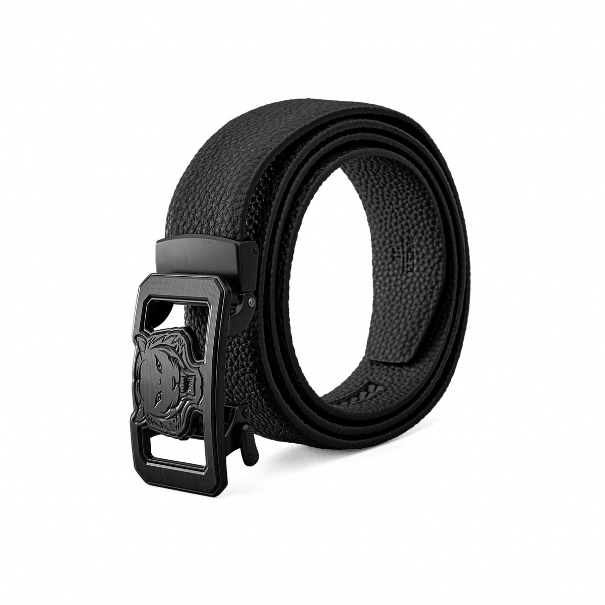 Cinturón Lion Auto BKL de piel granulada – Edición Blackout - NEGRO/NEGRO – BAROCCO wholesale menswear